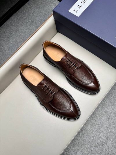J.M.WESTON Brown calfskin Leather Shoes-J.M.WESTON Man Business Leather Shoes